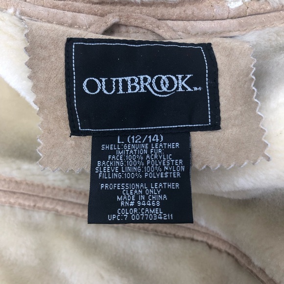 Outbrook Suede Leather and Sherpa Lined Jacket Size Large - Picture 8 of 15